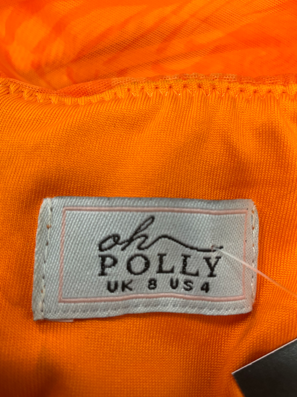 Oh Polly Orange Ruched Corset Ring Detail Dress UK 8