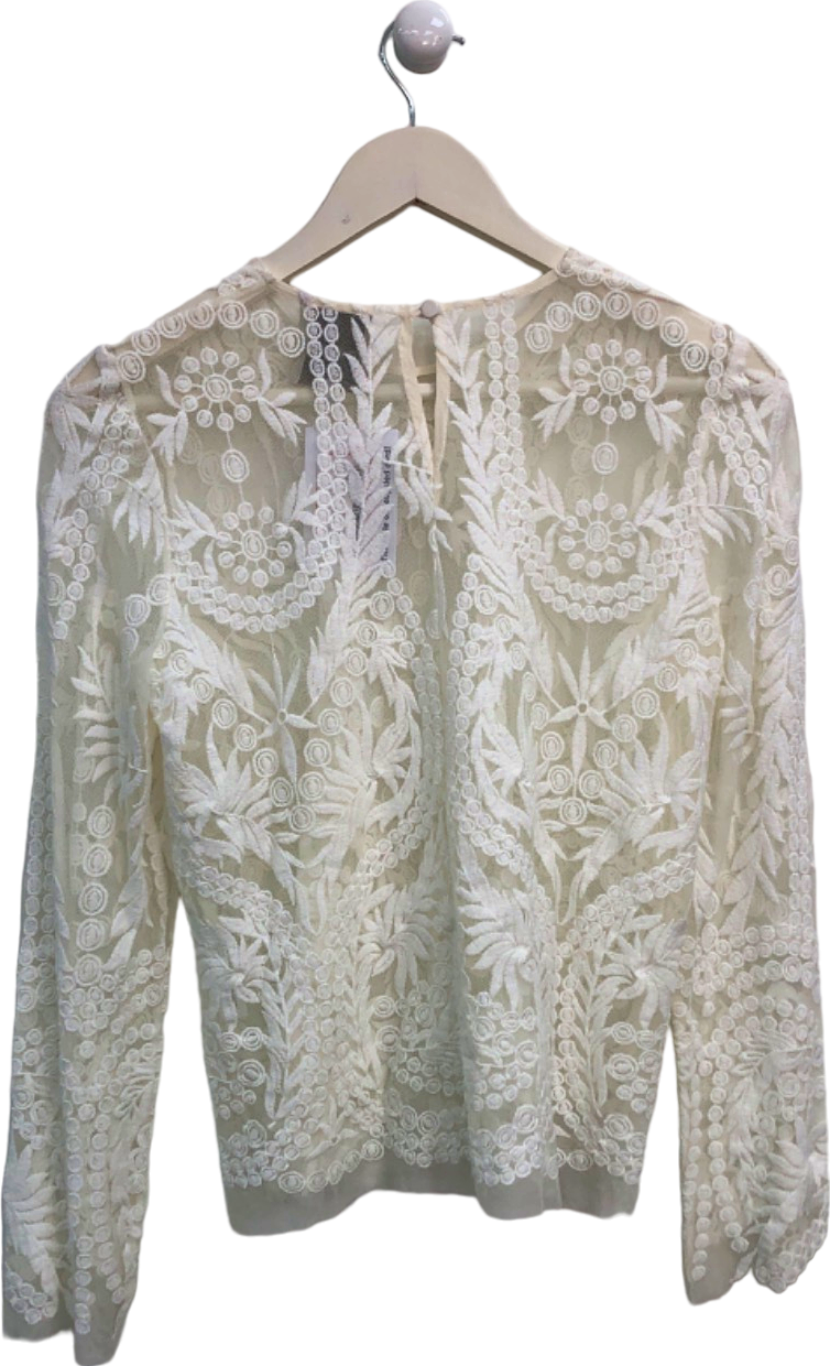 Mason Ivory Lace Embroidered Blouse UK 6