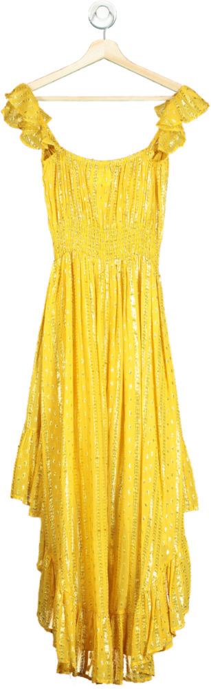 Sundress Yellow Sequin Maxi Dress UK XS/S