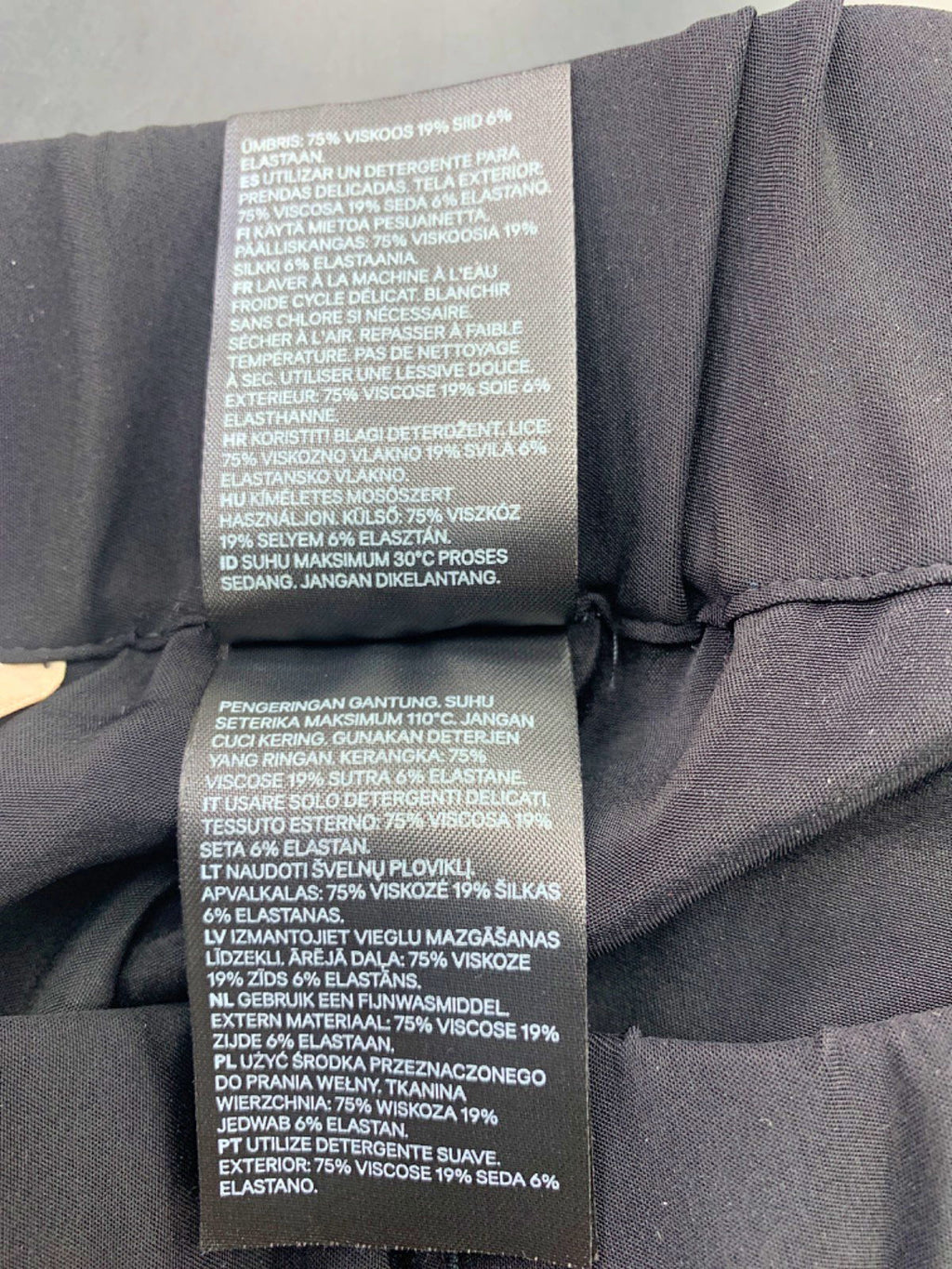 H&M Black Wide Leg Trousers UK 12