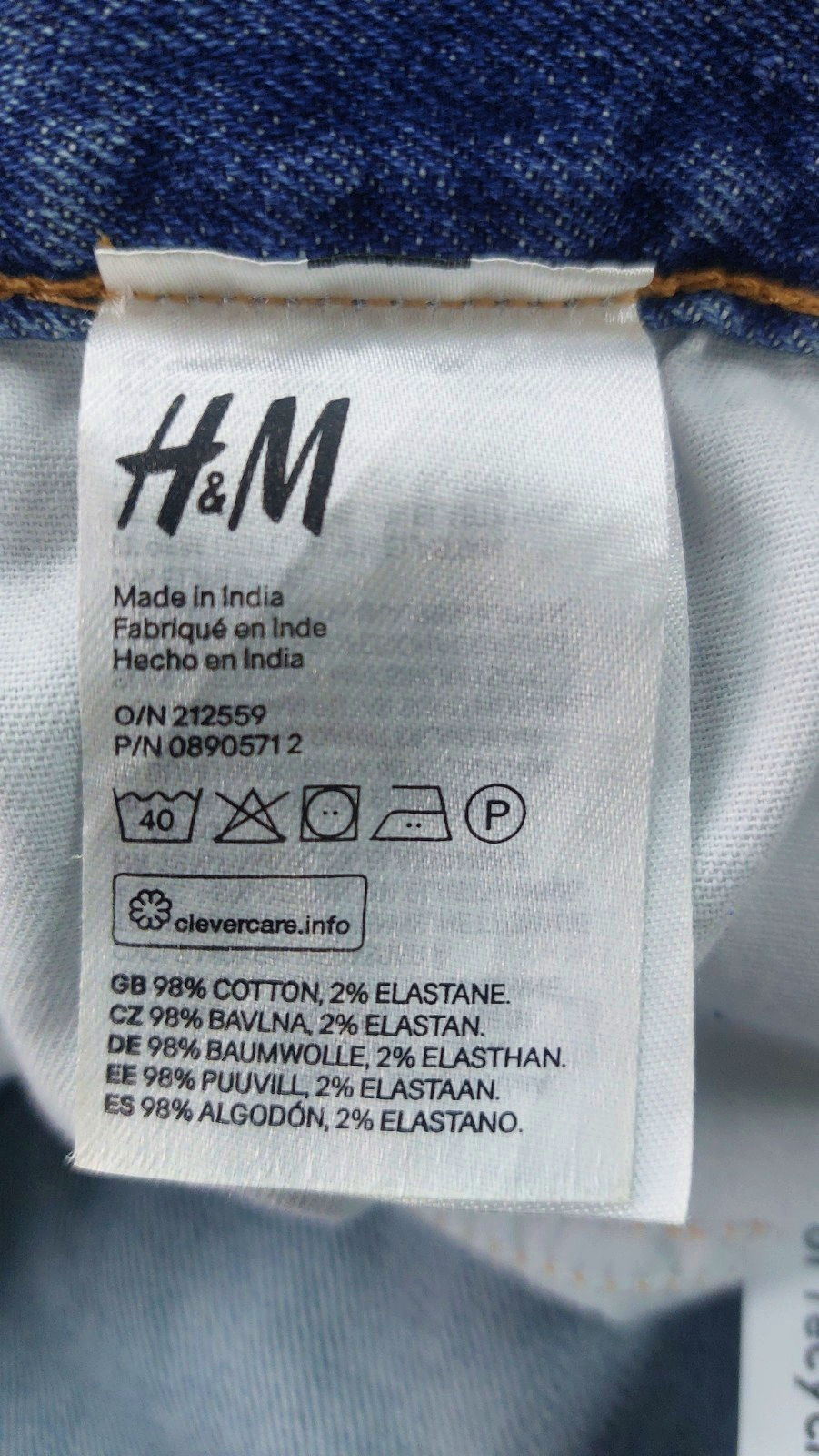 H&M Blue Denim Jeans W36 L32