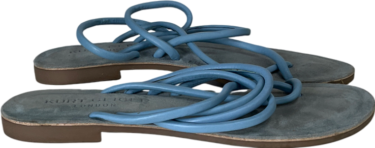 Kurt Geiger Blue Maria Leather Toe Thong Sandal UK 4 EU 37 👠