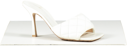 BOTTEGA VENETA White Leather Padded Mules 90 Heels UK 6 EU 39 👠