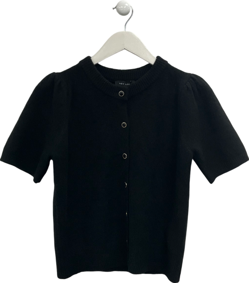 New Look Black Button Fronted Cardigan UK 8