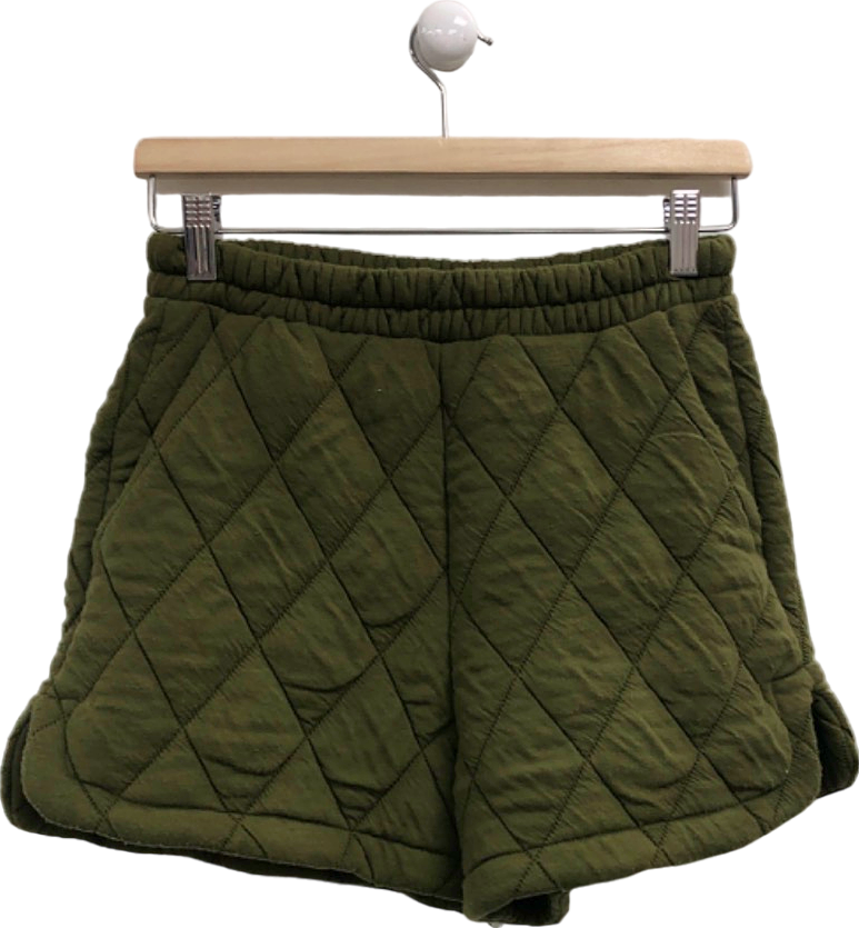 MNG Olive Green Quilted Shorts UK S