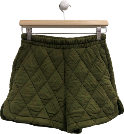 MNG Olive Green Quilted Shorts UK S