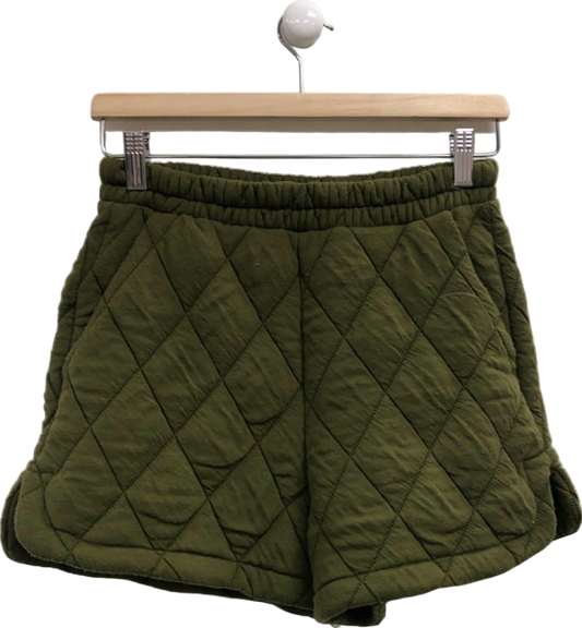 MNG Olive Green Quilted Shorts UK S