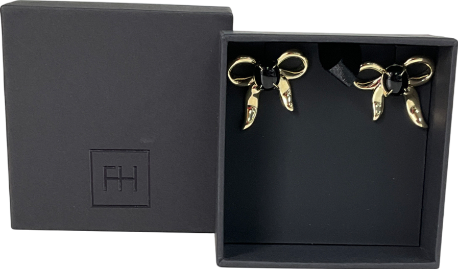 F + H studios Metallic Bow Stud Earrings
