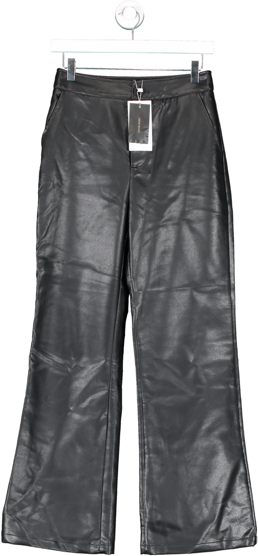 Urban Revivo Black Faux Leather Wide Legged Trousers BNWT UK 8
