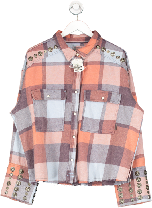 Free People Multicoloured Austin Plaid Button Down Shirt UK XL