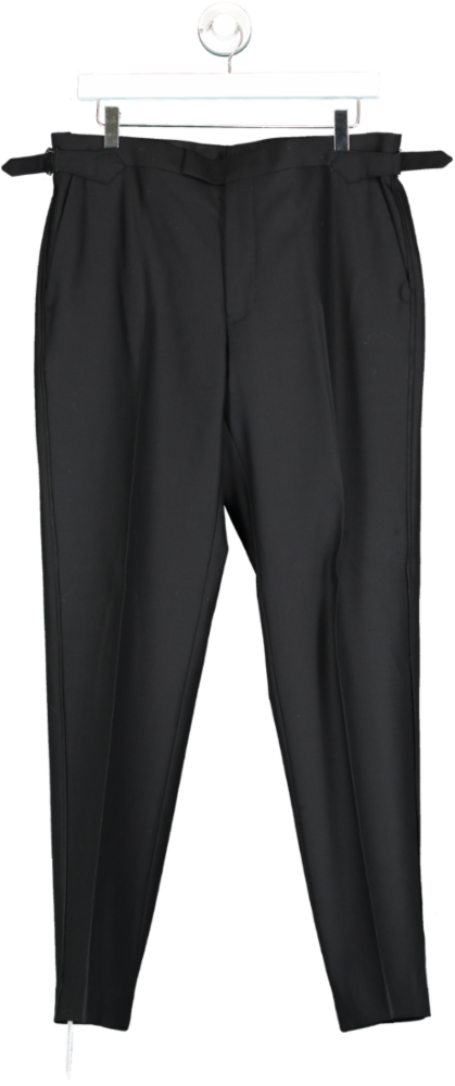 M&S Black Regular Fit Tuxedo Trousers W34