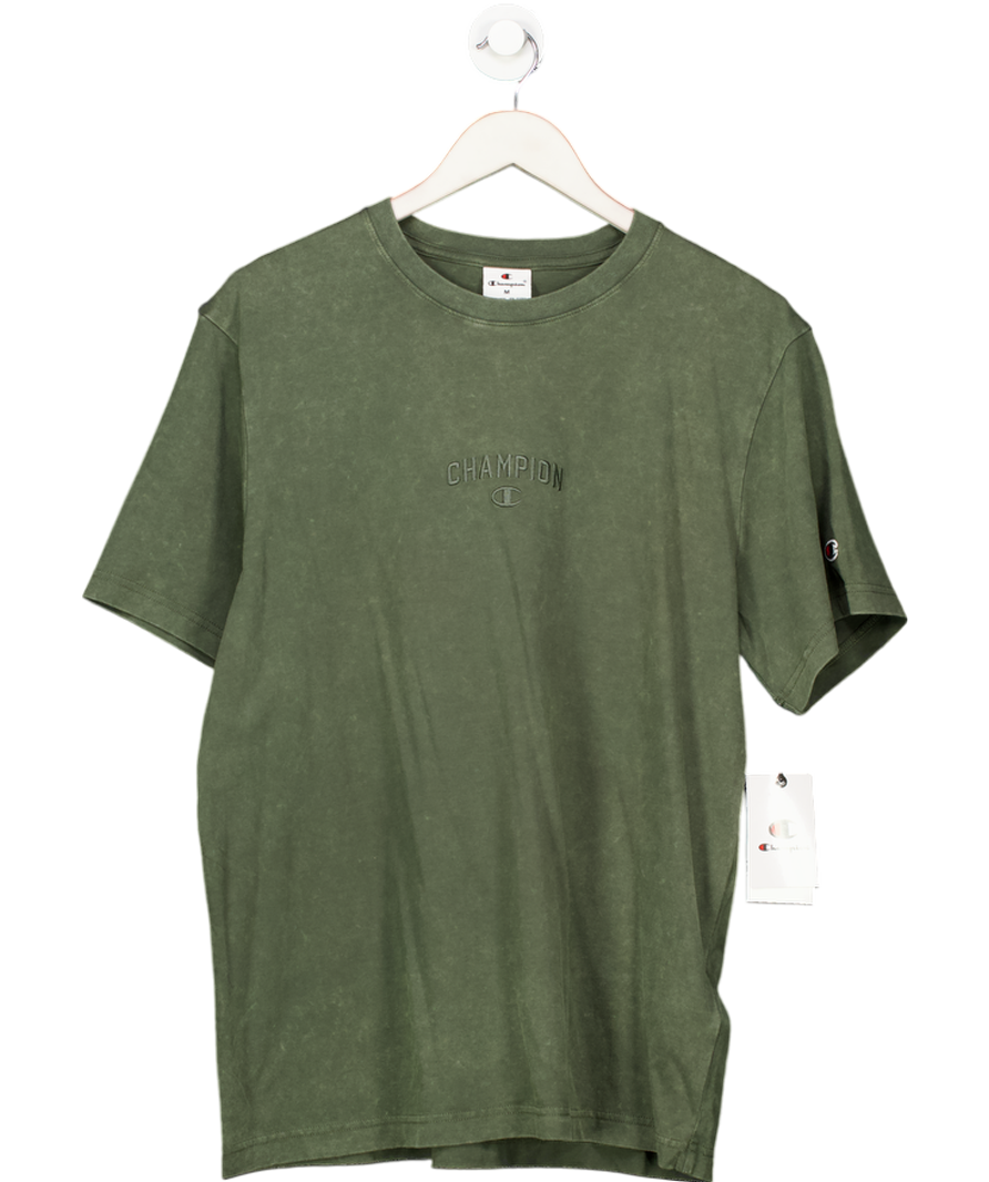 Champion Green Vintage Wash Embroidered Logo T-shirt UK M
