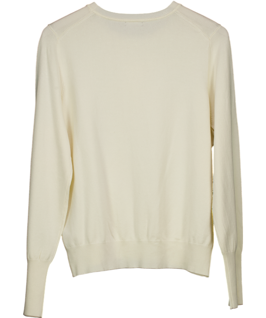 Karen Millen Cream Plus Size Viscose Blend Knitted Crew Neck Jumper UK XL