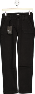 Paige Black mid-rise straight leg Mayslie Jeans UK W25