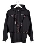 Valentino Garavani Black Sequin V-Logo Hoodie UK XS