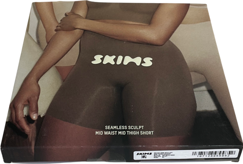 SKIMS Beige Seamless Sculpt Mid Waist Mid Thigh Short - Clay UK XL