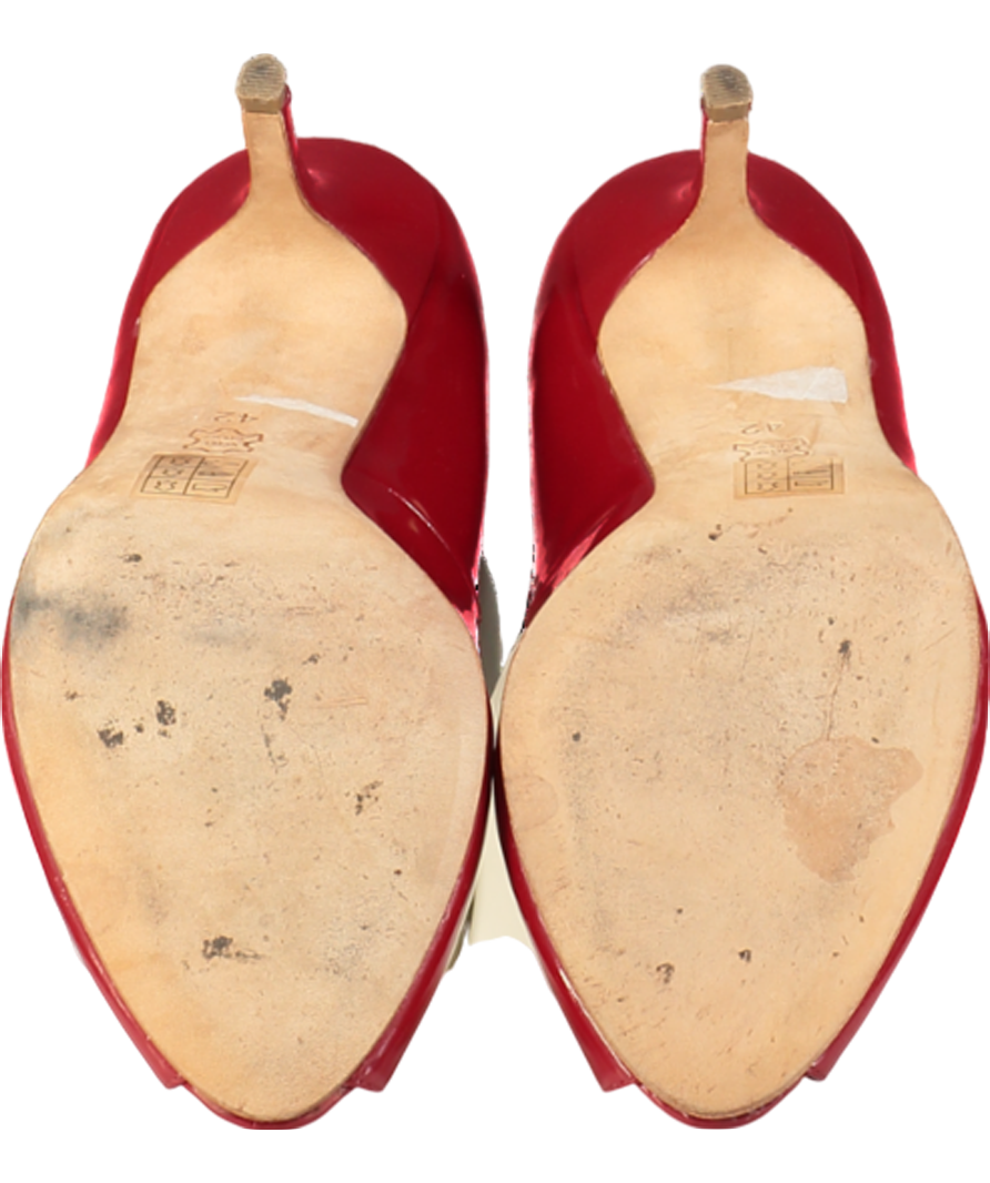 LK Bennett Red Patent Peep Toe Heeled Pumps UK 9 EU 42 👠