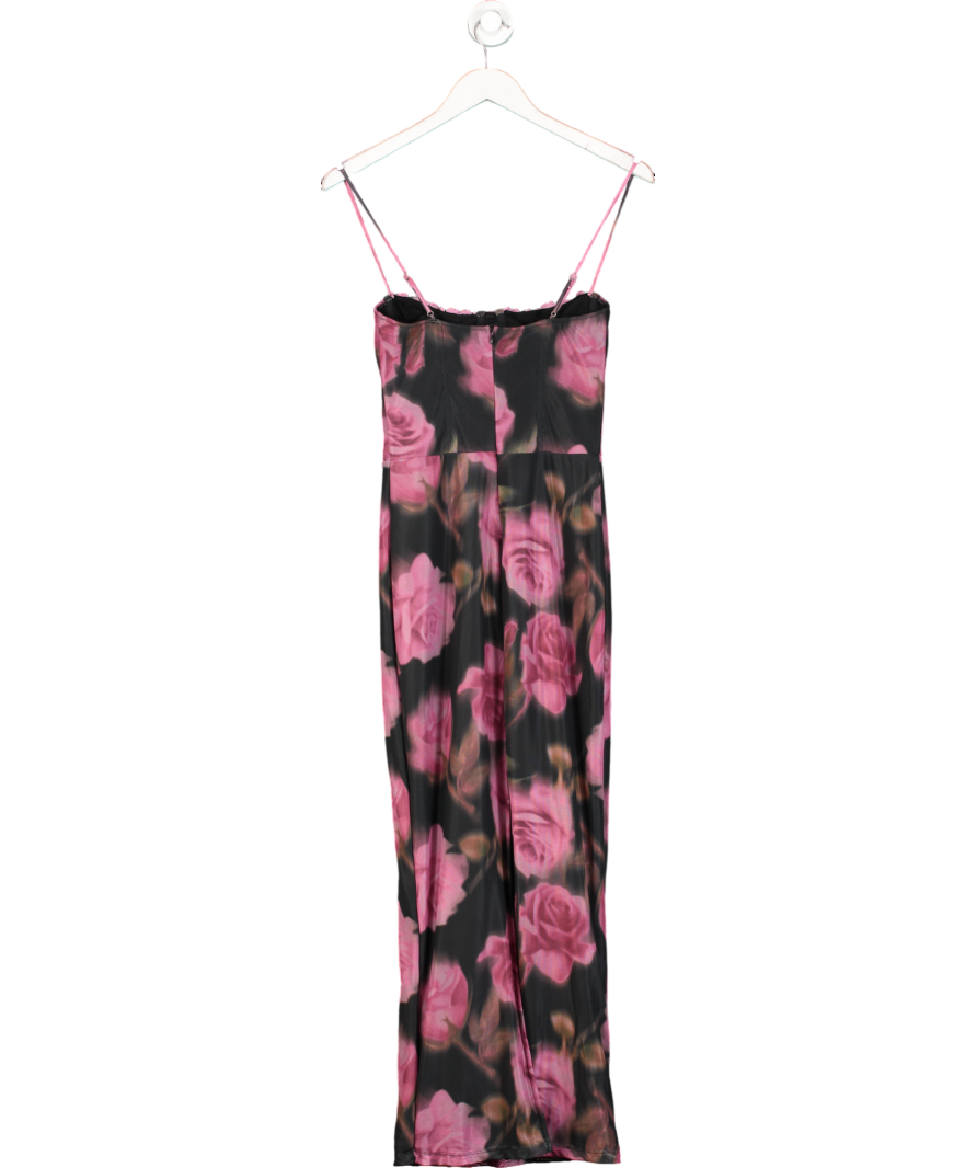 Whitefox Pink Floral Mesh Corset Maxi Dress UK S