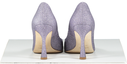 L.K.Bennett Purple Dazzle Lilac Glitter Fabric Flared Heel Courts UK 7 EU 40 👠