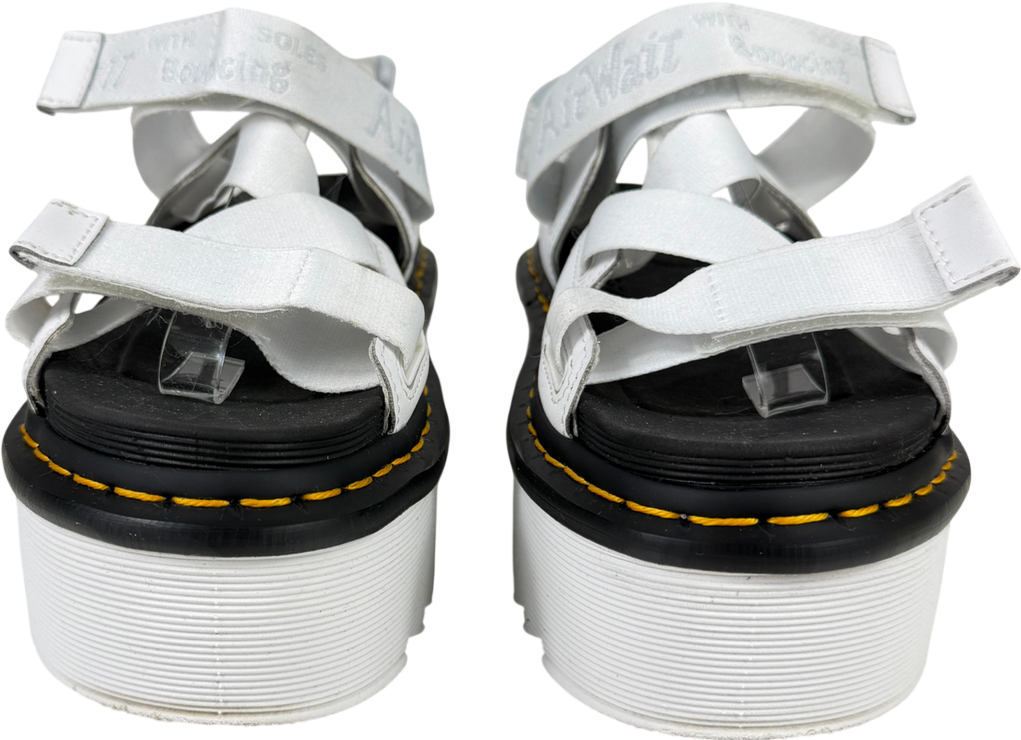 Dr Martens White Kimber Logo Webbing Strap Sandals UK 6 EU 39 👠