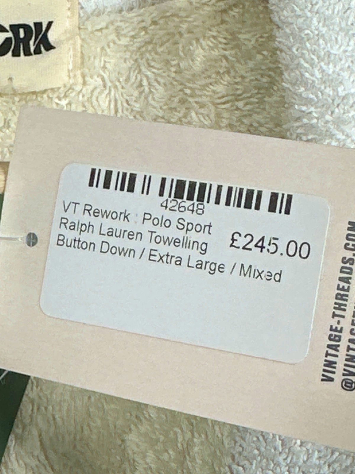 Polo Sport Vintage Threads Multicoloured Towelling Button Down UK XL