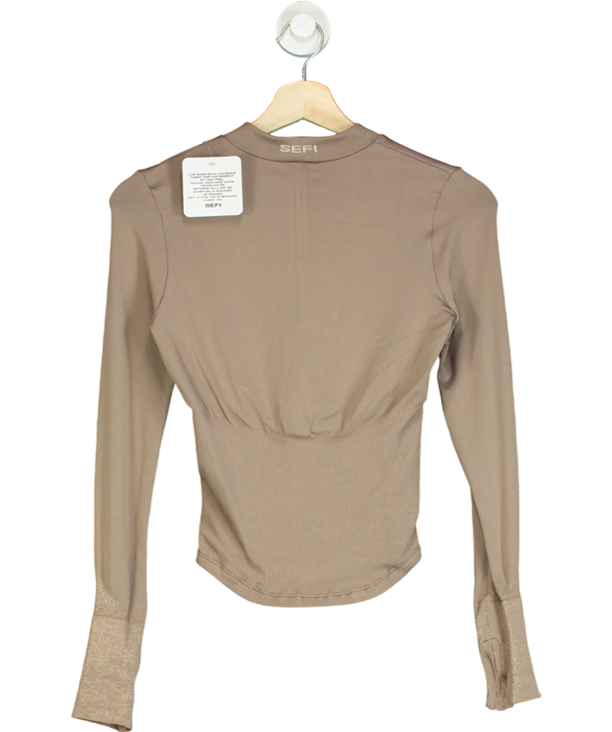 SEFI Brown Timeless Zip Jacket UK XS