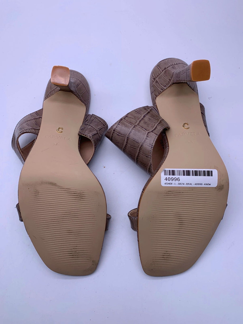 Carvela Grey Croc-Embossed High Heel Sandals EU 40.5