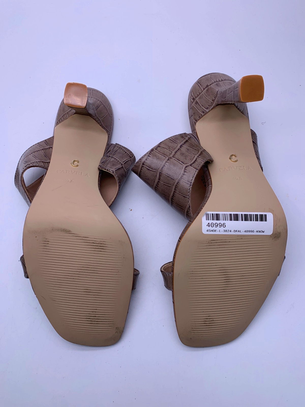 Carvela Grey Croc-Embossed High Heel Sandals EU 40.5