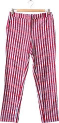 REISS Red Red/white /blue Striped Tapered Ankle Length Chino Trousers UK 10