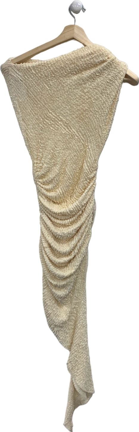 Coucoo Cream Textured Ruched Dress XS
