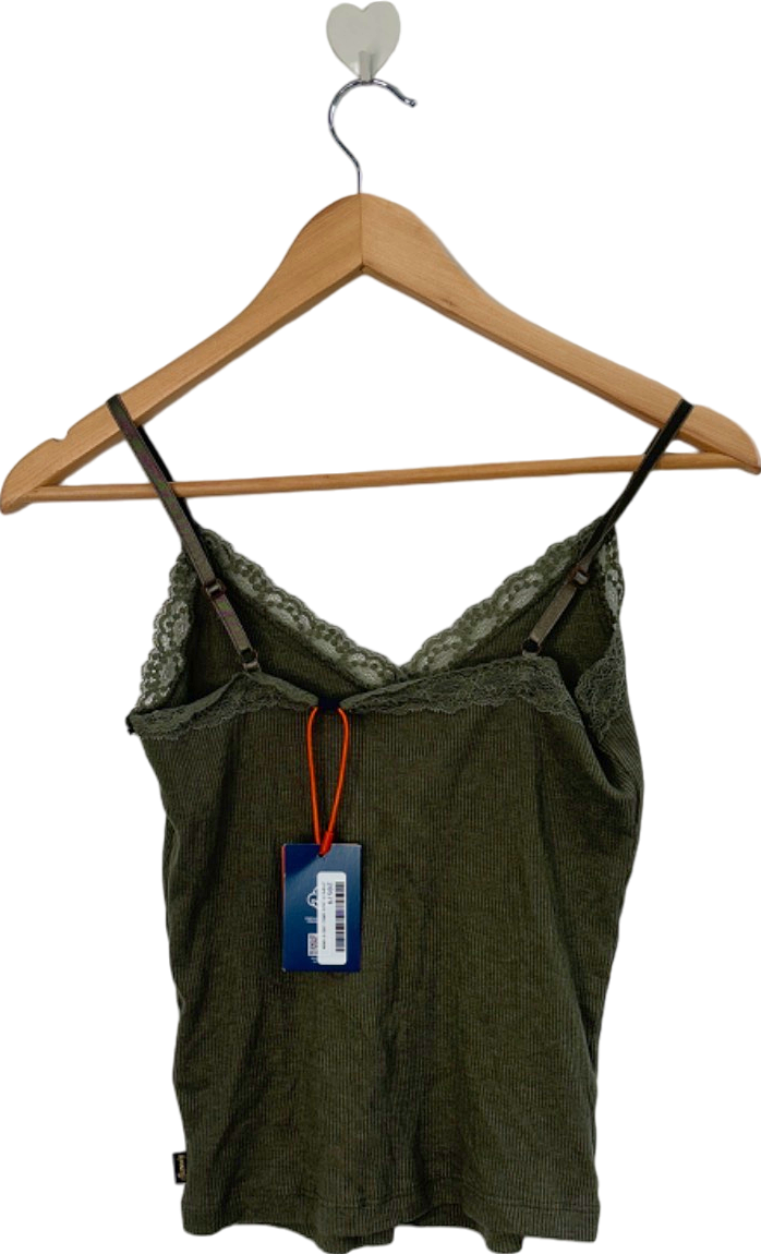 Superdry Olive Green Lace Trim Camisole S/M