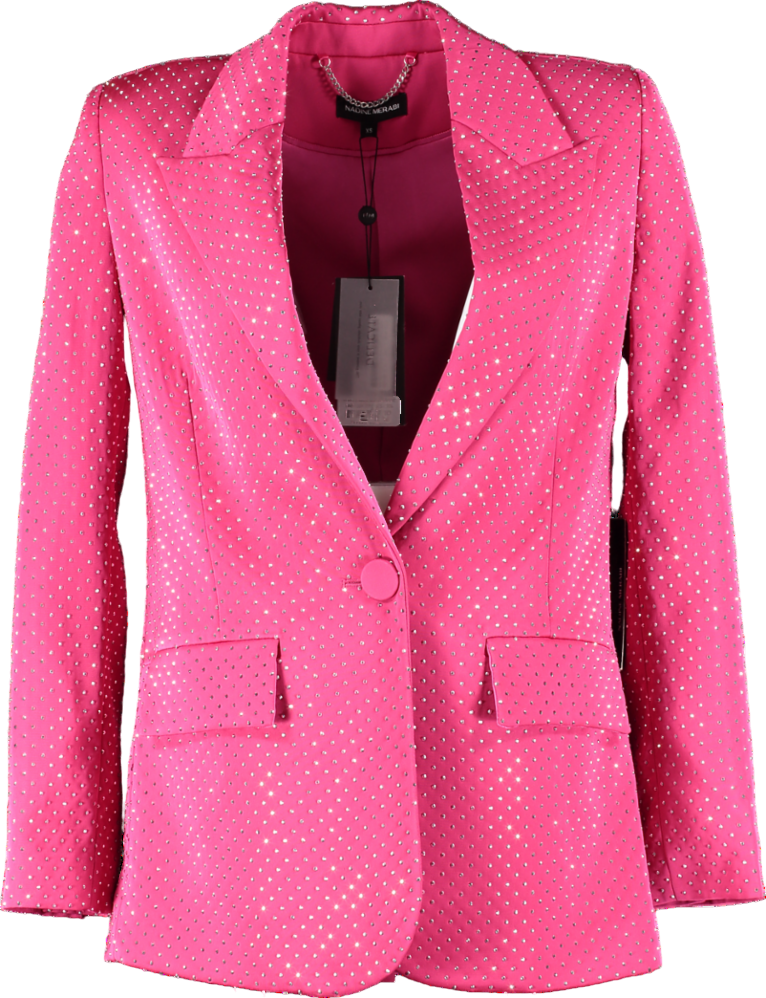 Nadine Merabi Hot Pink Embellished Kira Blazer UK S/M
