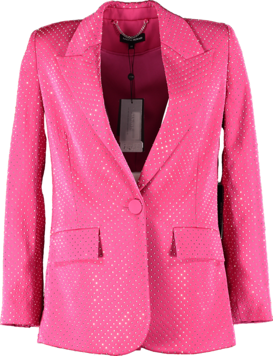 Nadine Merabi Hot Pink Embellished Kira Blazer UK S/M