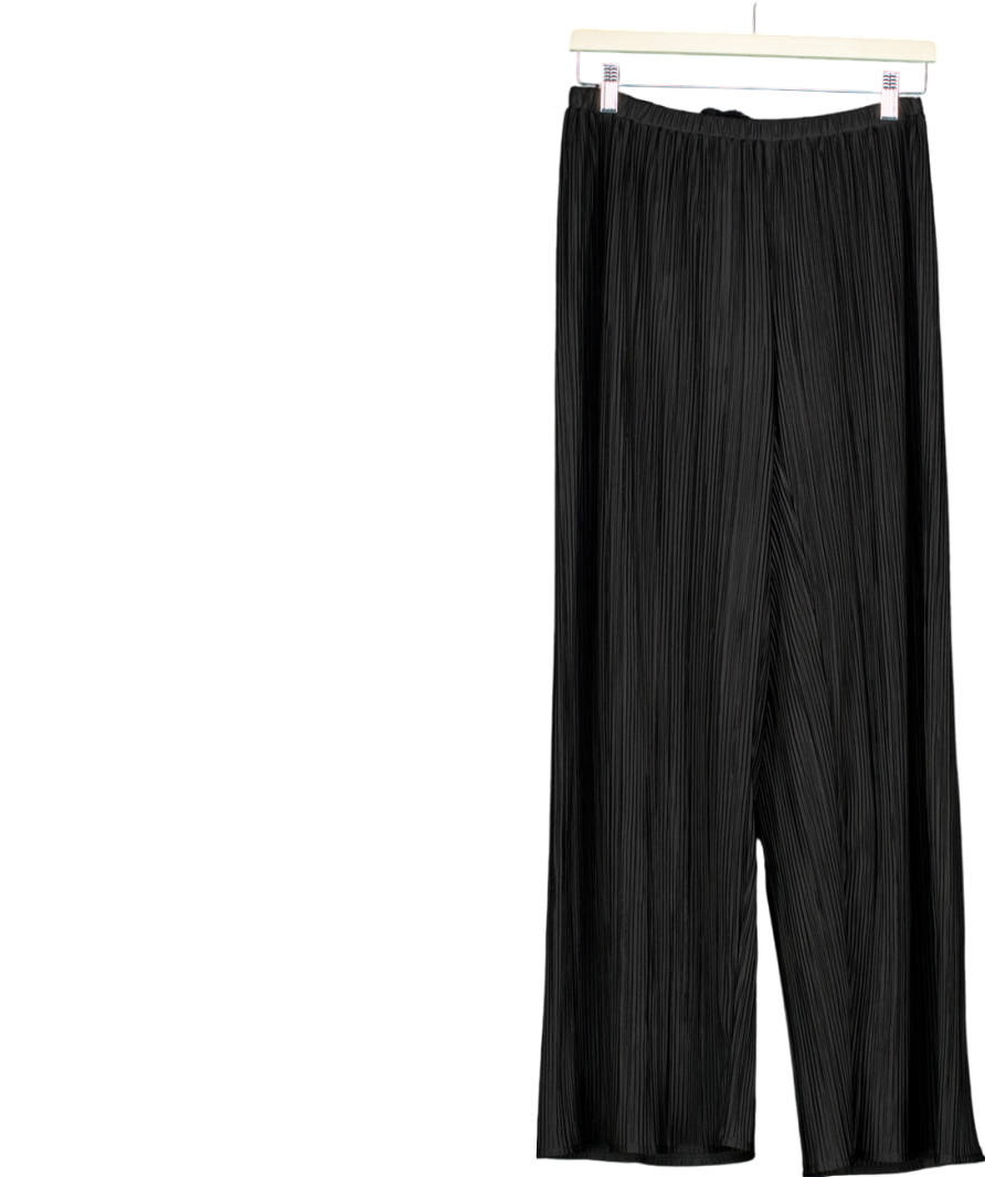 Bluebella Black Plisse Wide Leg Trousers UK S