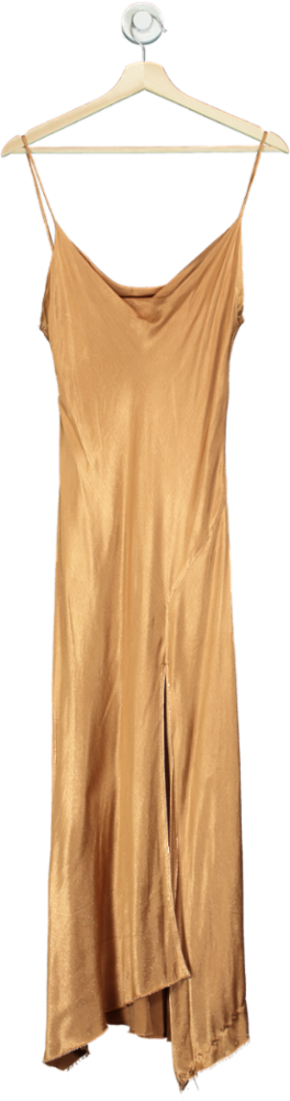 Bec + Bridge Gold Satin Slip Dress UK 6