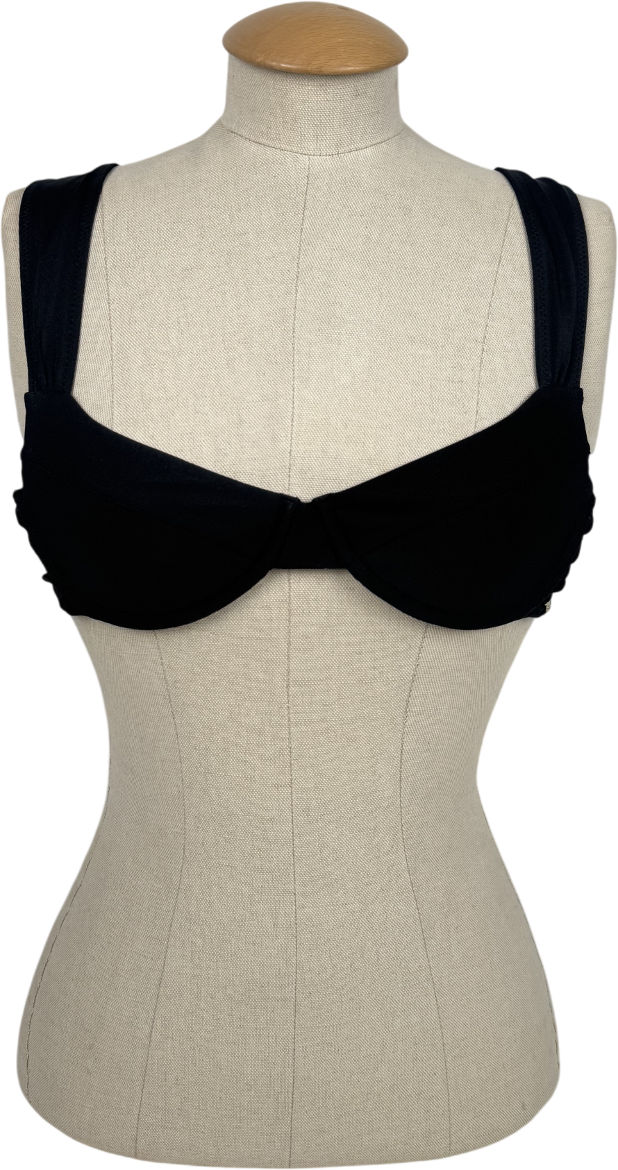 Ode and Rae Black Isolde Bikini Top In Nero UK S