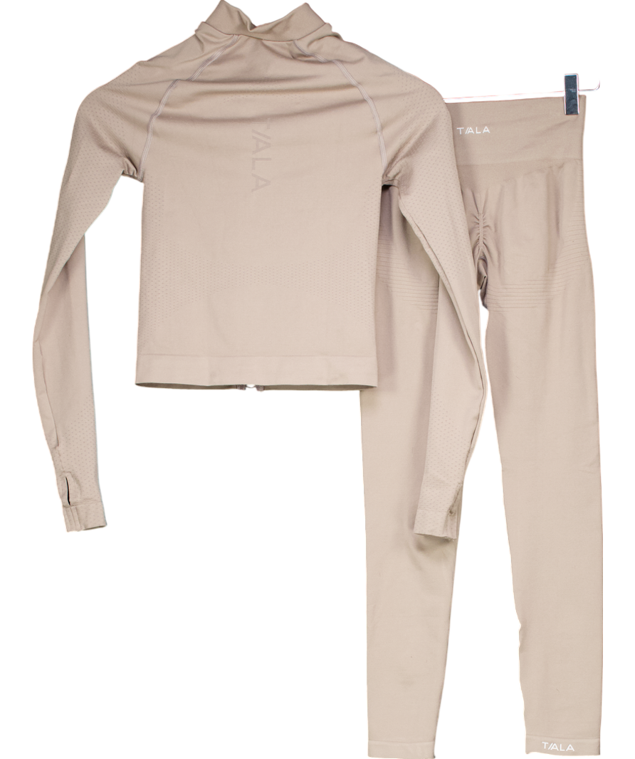 TALA Nude Stone Colour Zip Through Jacket And Leggings Set UK XS