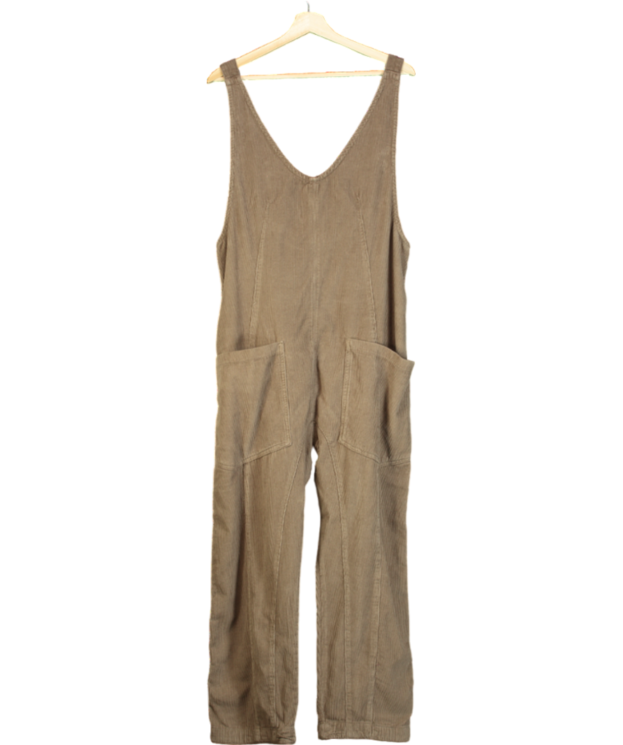 Free People Brown High Roller Corduroy Jumpsuit UK S