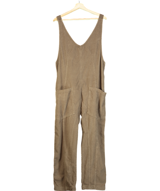 Free People Brown High Roller Corduroy Jumpsuit UK S