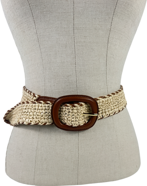 Hobbs Brown Abbie Raffia Belt UK S