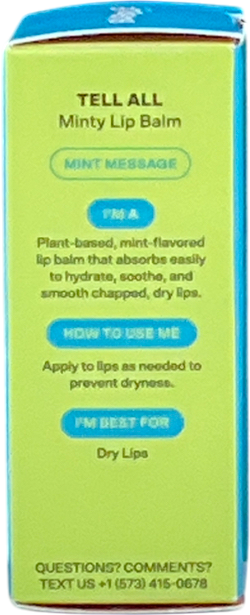 bubble Tell All Mint Message Minty Lip Balm 4g