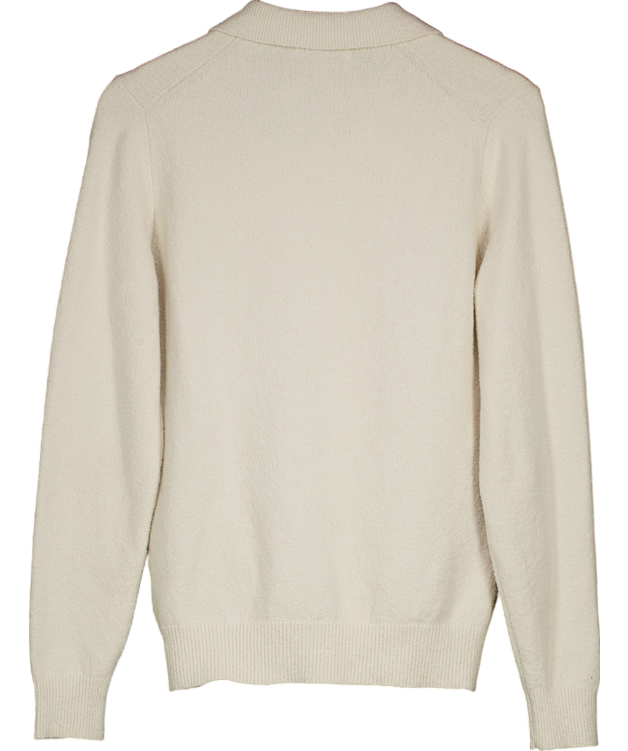 M&S Cream Collared Long Sleeve Top UK M