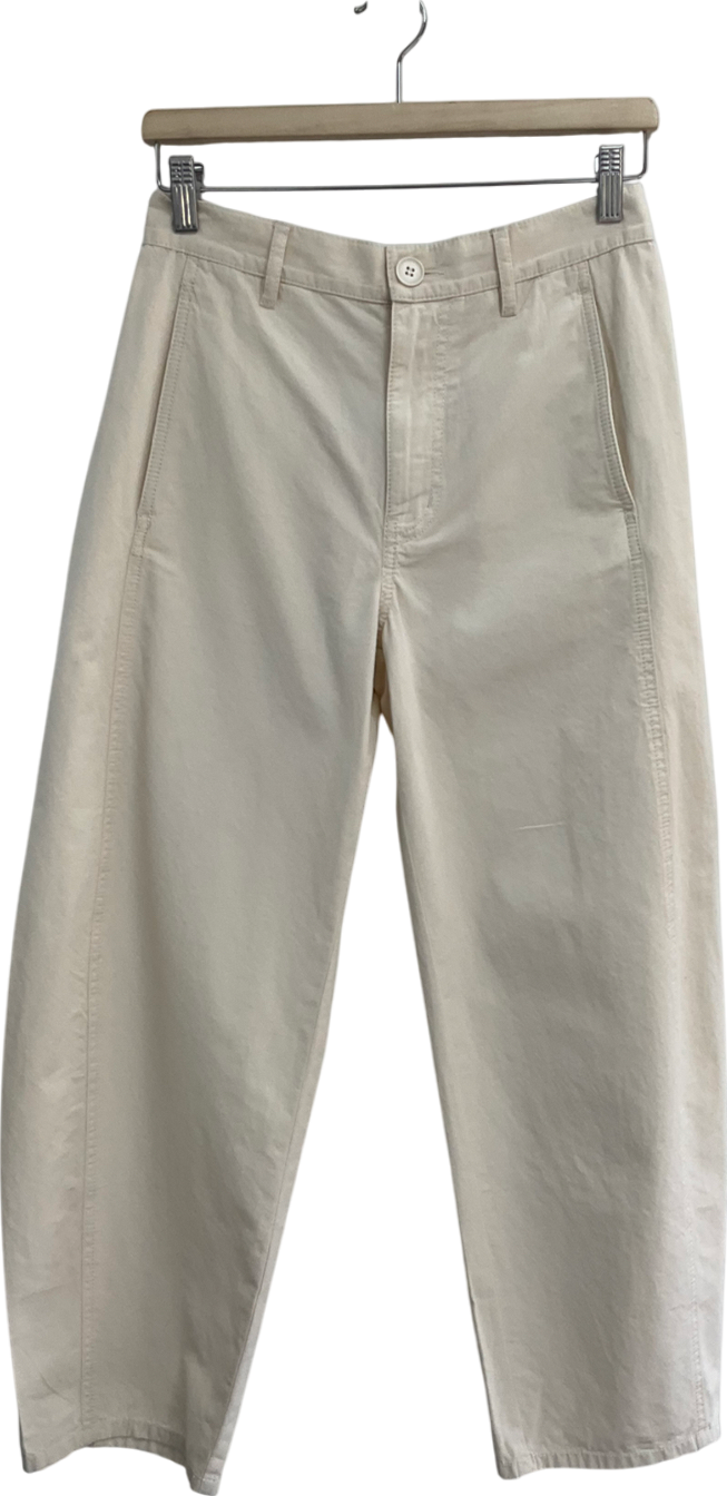 Arket Cream Cotton Trousers UK 8