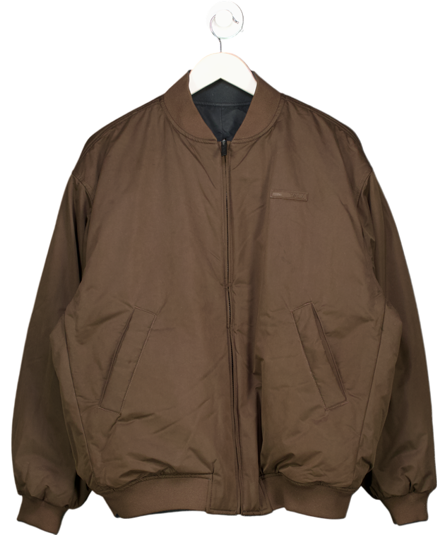T/ALA Black / Brown Reversible Bomber Oversized Woven Jacket UK S