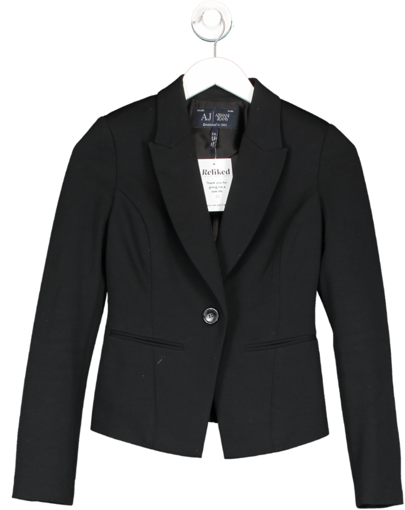 Giorgio Armani Black Crop Blazer UK XXS