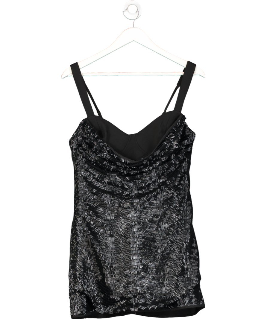 MURCI Black Rhen Tube Sequin Mini Dress UK 14