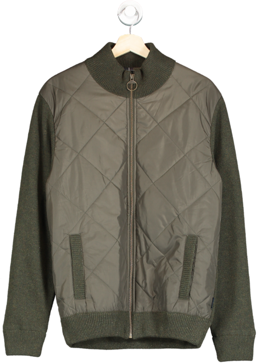 Barbour Green Wool Sleeved Quilted Jacket UK M