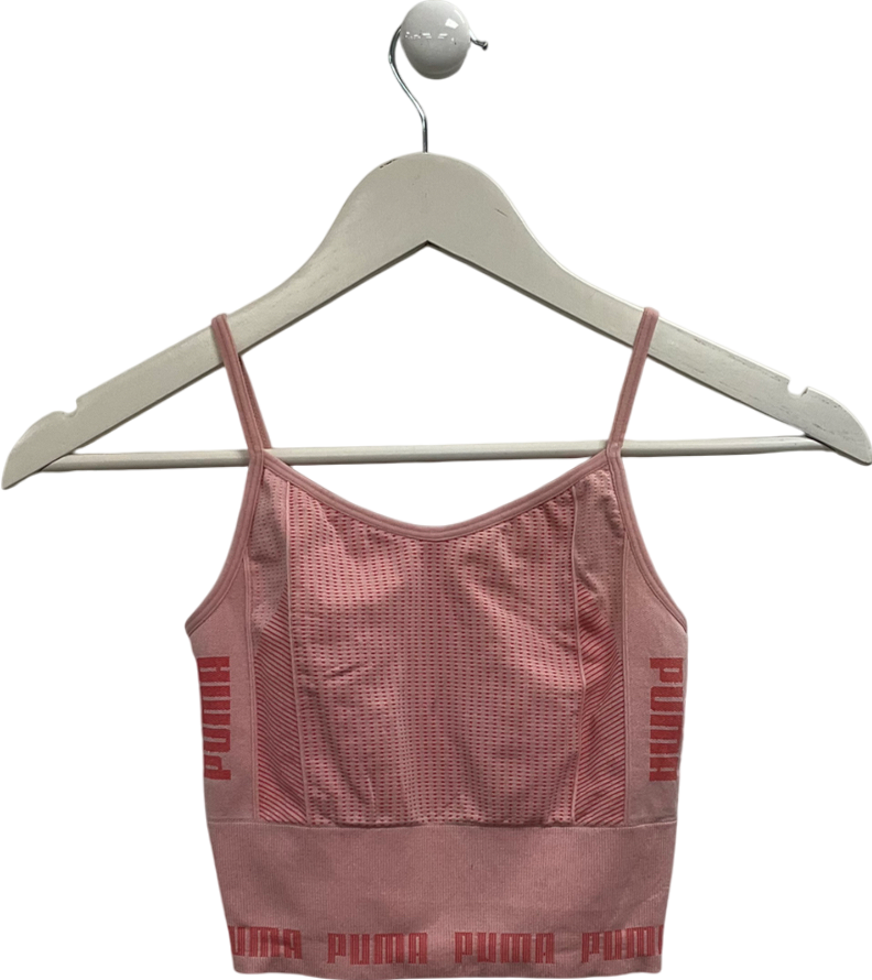 Puma Pink Evoknit Seamless Crop Top UK S