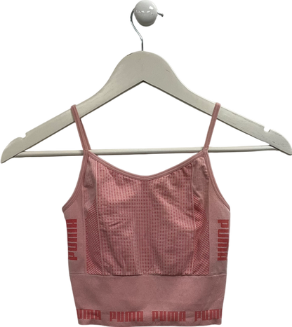 Puma Pink Evoknit Seamless Crop Top UK S