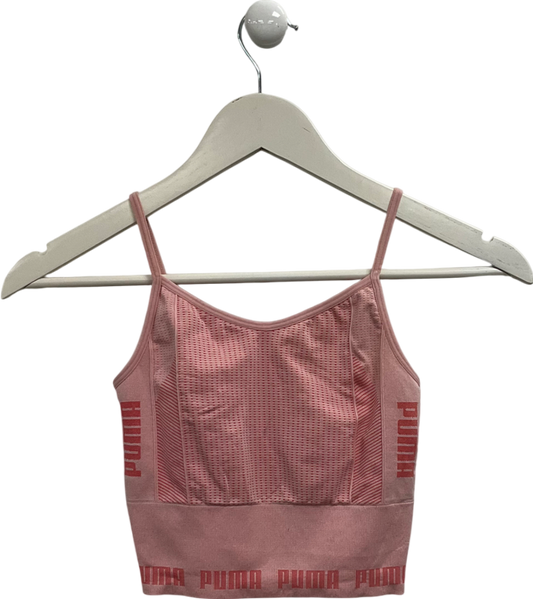 Puma Pink Evoknit Seamless Crop Top UK S